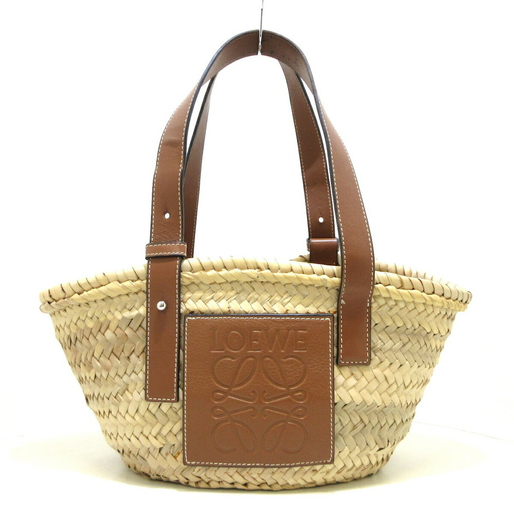 Loewe Basket Tote Palm Natural Bag Calfskin Tan Leaf Small - Picture 2 of 16